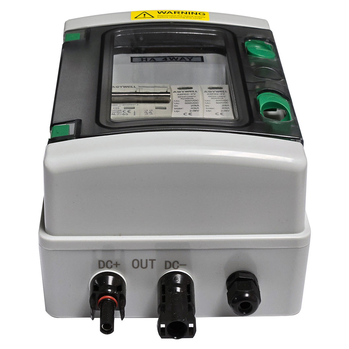 DC Breaker & Surge Protector Quick Connect MC4 connectors - front