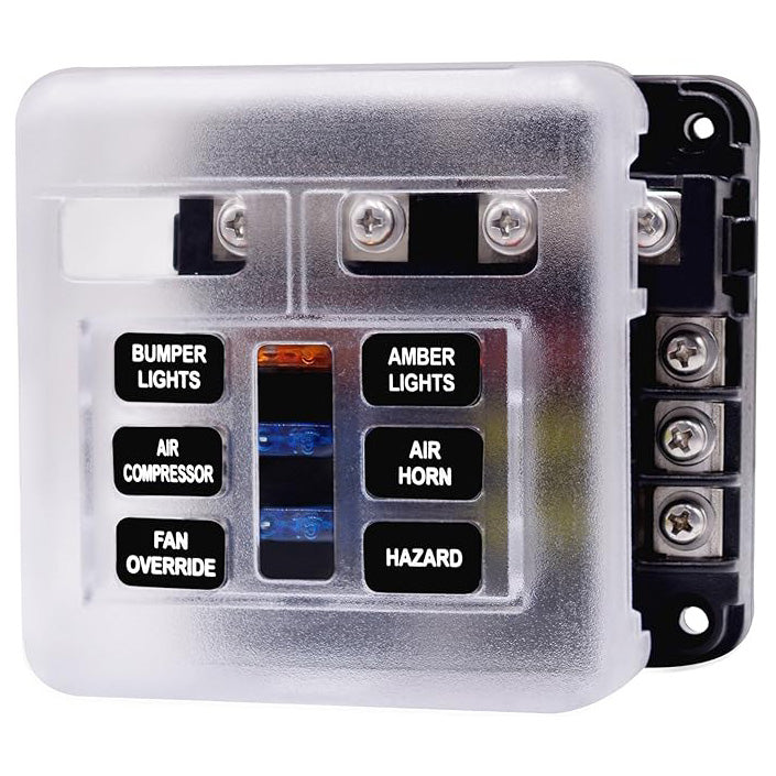6-way ATO fuse holder - cover with stickers