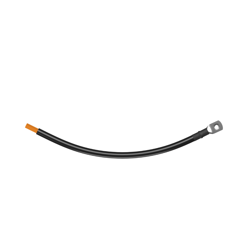 Câble #2 AWG, 1 conducteur, Noir, 3 pieds, connecteurs Cosses 3/8″/Aucun, usage WELD