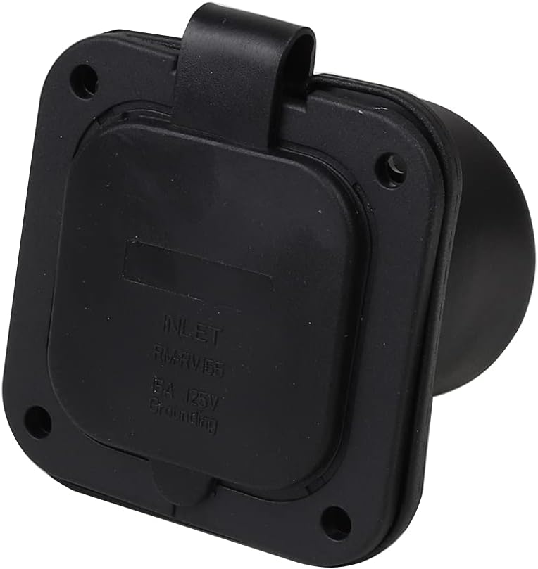 Entrée d’alimentation NEMA 5-15P, 15 A, 125 V, avec couvercle étanche, 2 pôles, 3 fils