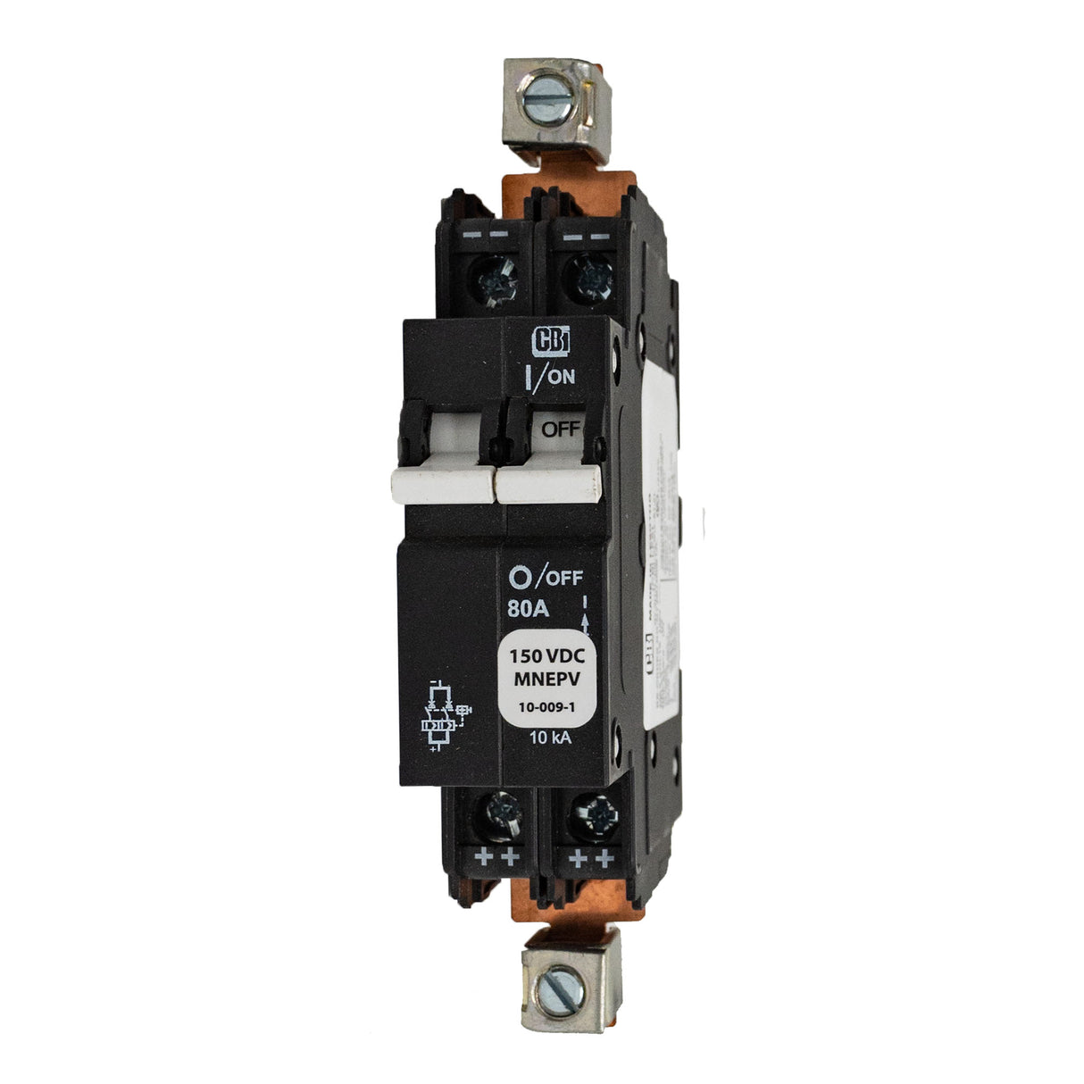 Disjoncteur 80A, 150 Vcc, à monter sur rail DIN, 26mm de large de Midnite Solar | MNEPV80