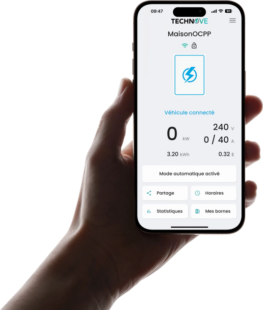 Application mobile pour borne de recharge intelligente TechnoVE