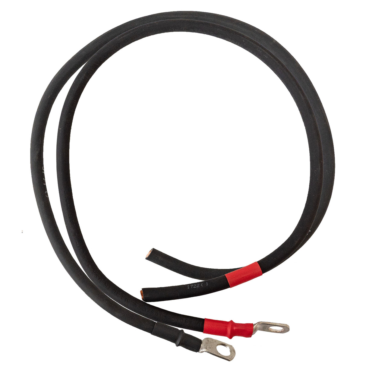 Pair of solar charge controller wire cable to connect solar charge controller to battery - black and black with red shrink