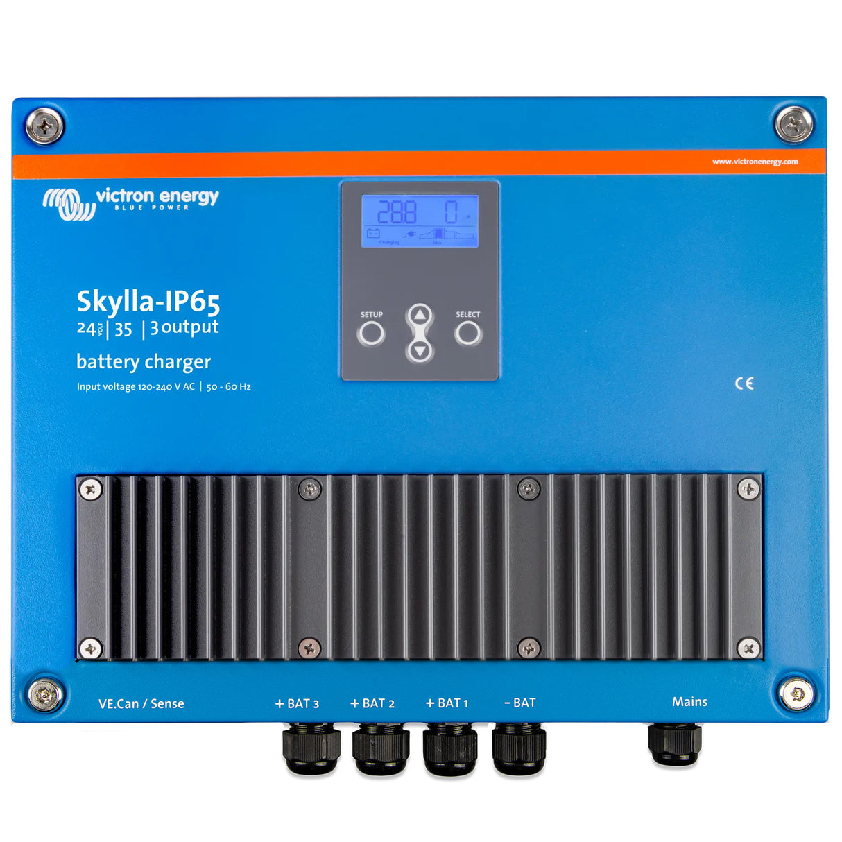 Victron Energy SKY024035100 Skylla IP65 24/35 battery charger - 3 output top view