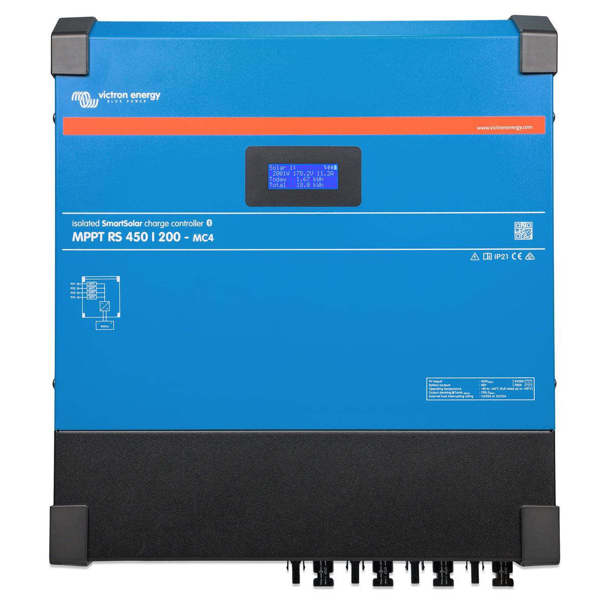 Victron Energy SmartSolar MPPT RS 450/200-MC4 Solar Charge Controller | SCC145120512
