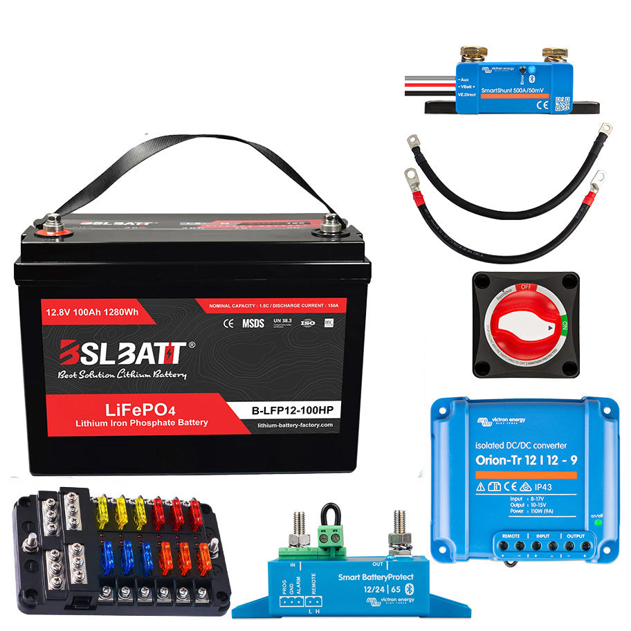 RV - 100Ah LiFePO4 Battery Kit