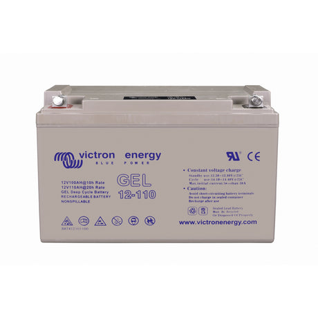 Victron Energy BAT412101104 Gel 12V 110Ah deep cycle battery - top front