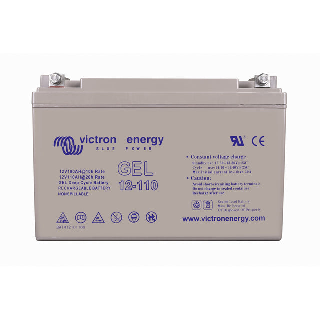 Victron Energy BAT412101104 Gel 12V 110Ah deep cycle battery - front