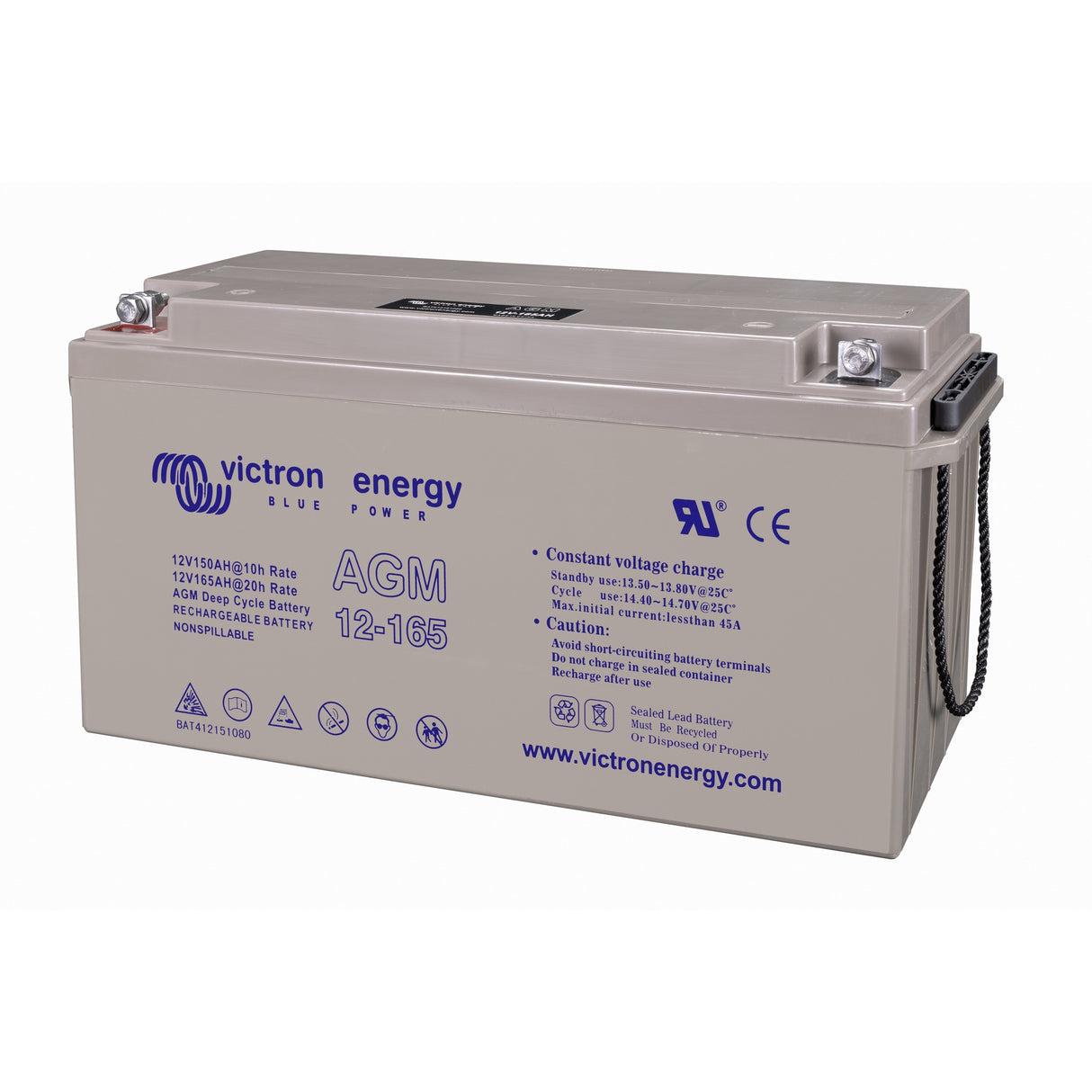 Victron Energy BAT412151084 AGM 12V 165Ah deep cycle battery - right