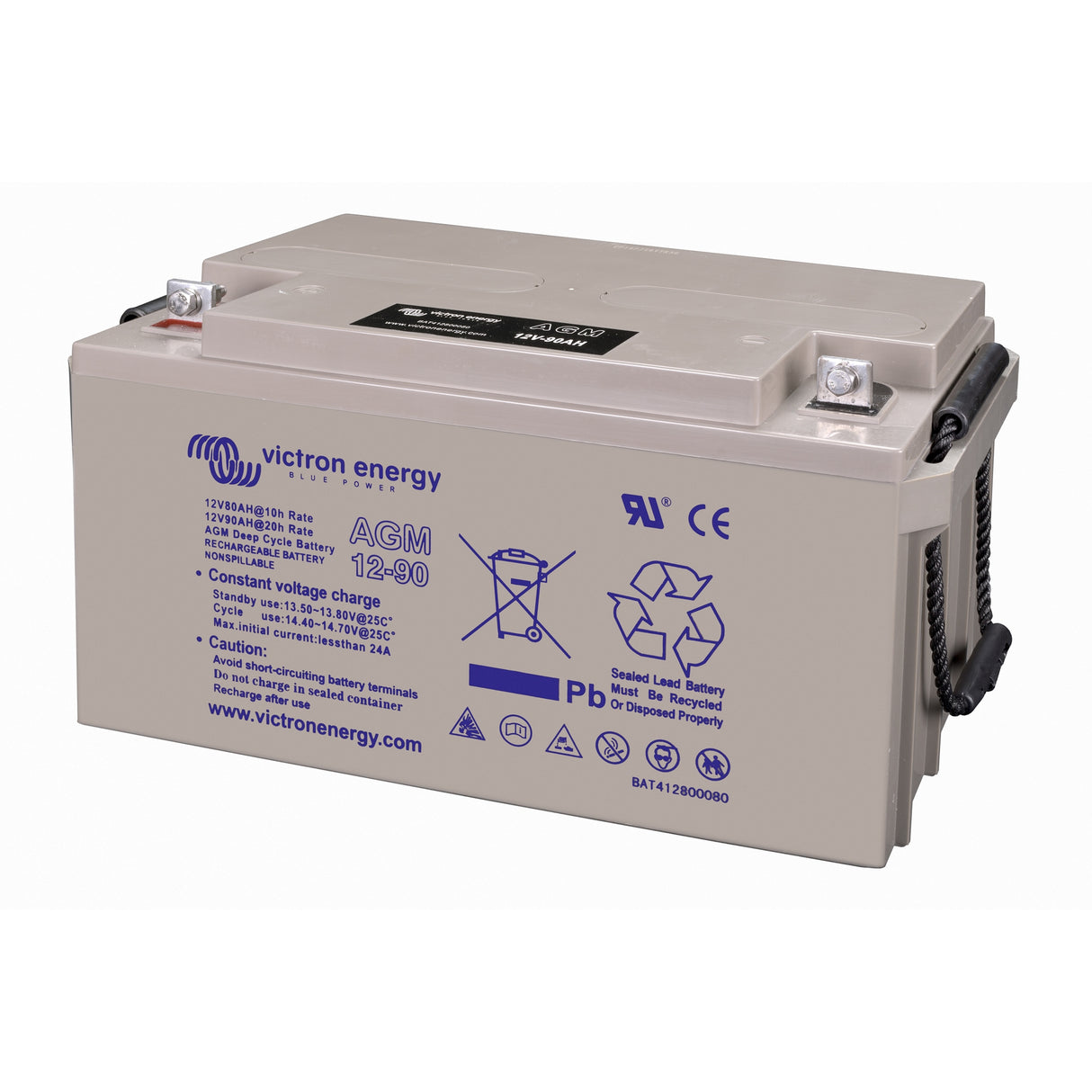 Victron Energy BAT412800084 AGM 12V 90Ah deep cycle battery - right