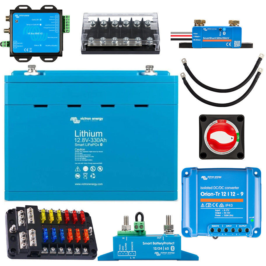 RV - 330Ah LiFePO4 Battery Kit