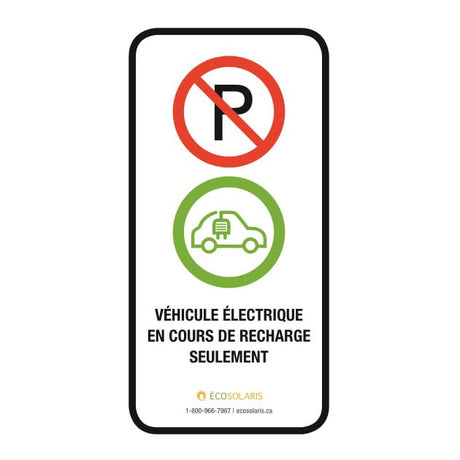 Affiche véhicule électrique en cours de recharge seulement