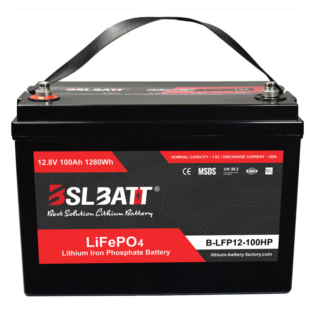 BSLBATT B-LF12-100 12V 100Ah Lithium LiFePO4 battery - front view