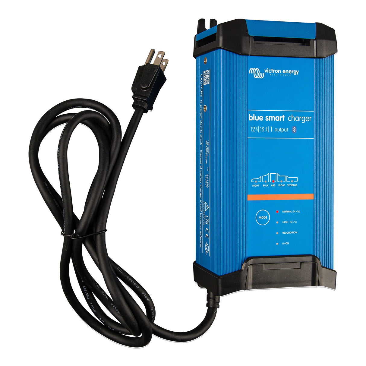 Victron Energy BPC121545102 Blue Smart IP22 Charger 12/15(1) 120V NEMA 5-15 - left