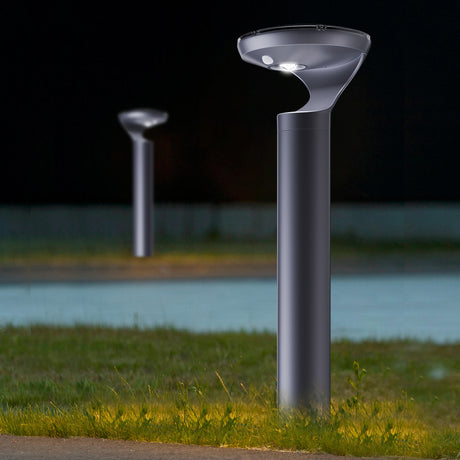 Solar Bollard light beside a pathway