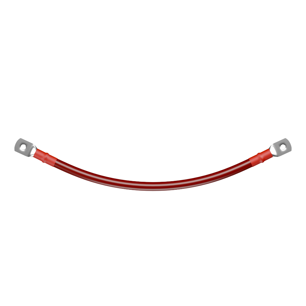 #4/0 AWG cable, 1 conductor, Red, 3 Feet, 3/8" Lug/3/8" Lug connectors, for WELD use