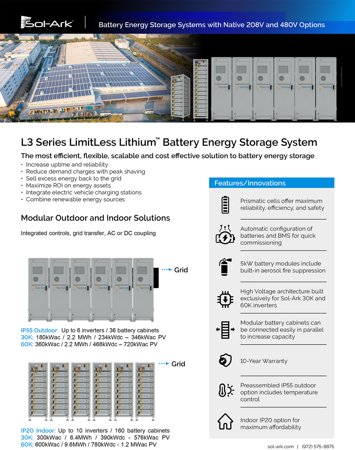 Sol-Ark commercial lithium battery brochure