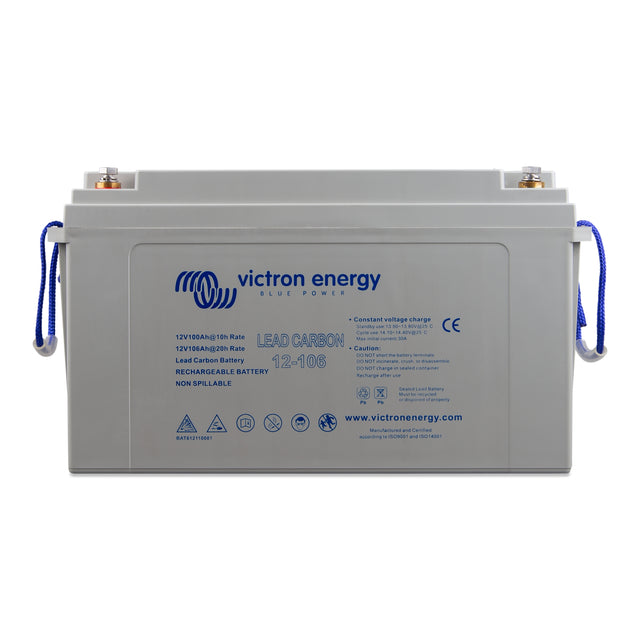 Victron Energy BAT612110081 Lead Carbon 12V 106Ah deep cycle battery - front