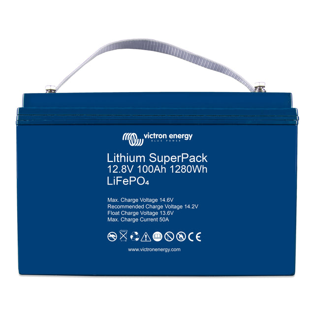 Victron Energy BAT512110710 SuperPack ithium LiFePO4 12V 100Ah Smart battery - front