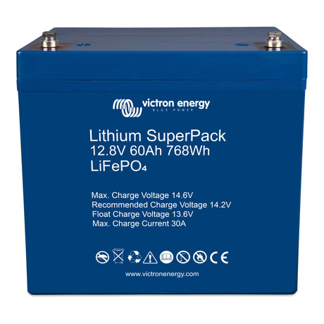 Victron Energy BAT512060705 SuperPack ithium LiFePO4 12V 60Ah Smart battery - top front