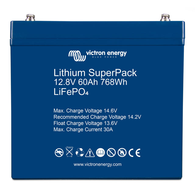 Victron Energy BAT512060705 SuperPack ithium LiFePO4 12V 60Ah Smart battery - front