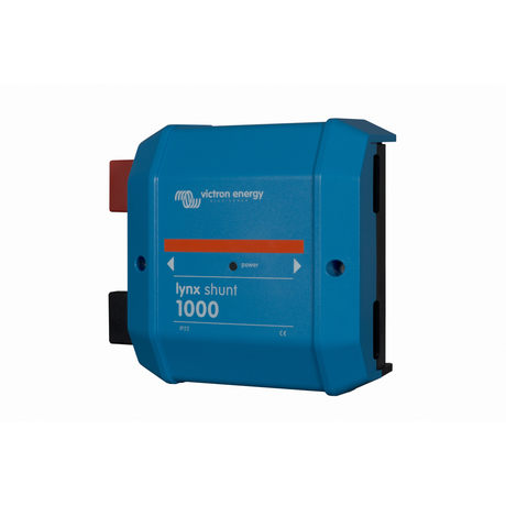 Lynx shunt VE.Can right angle view showing the sleek outer casing and the side profile of the ruggedized power distribution housing.