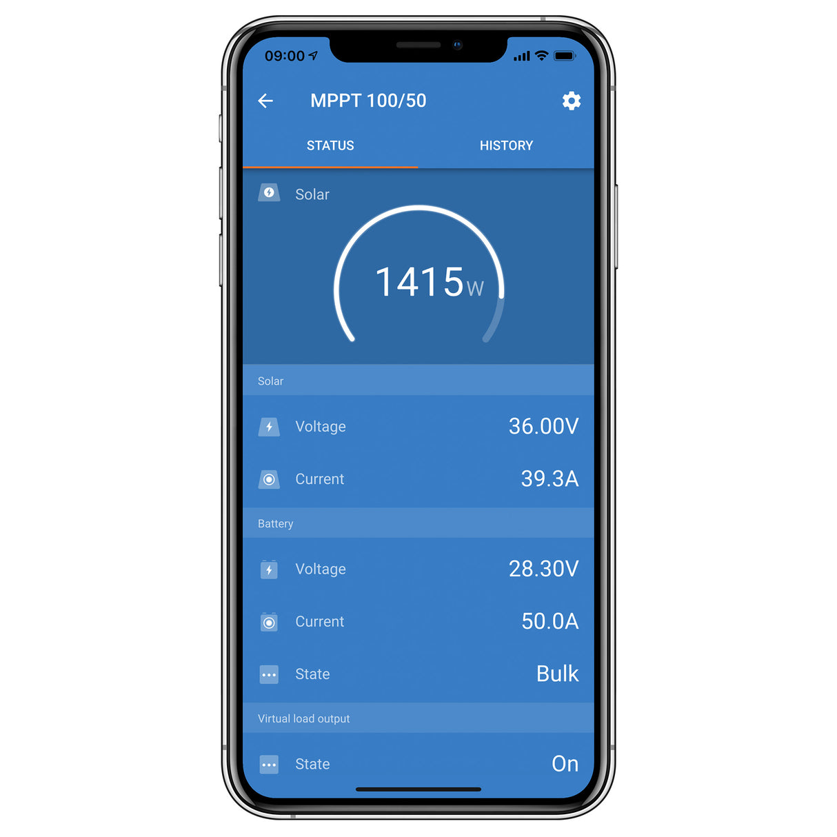 Victron solar charge controller monitoring mobile application