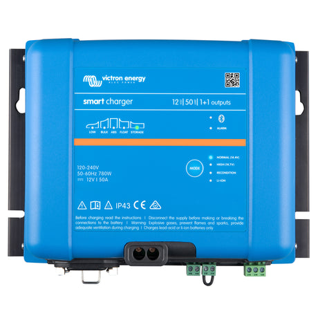 PSC125051095 Victron Smart IP43 Charger 12/50(1+1) 120-240V (top)