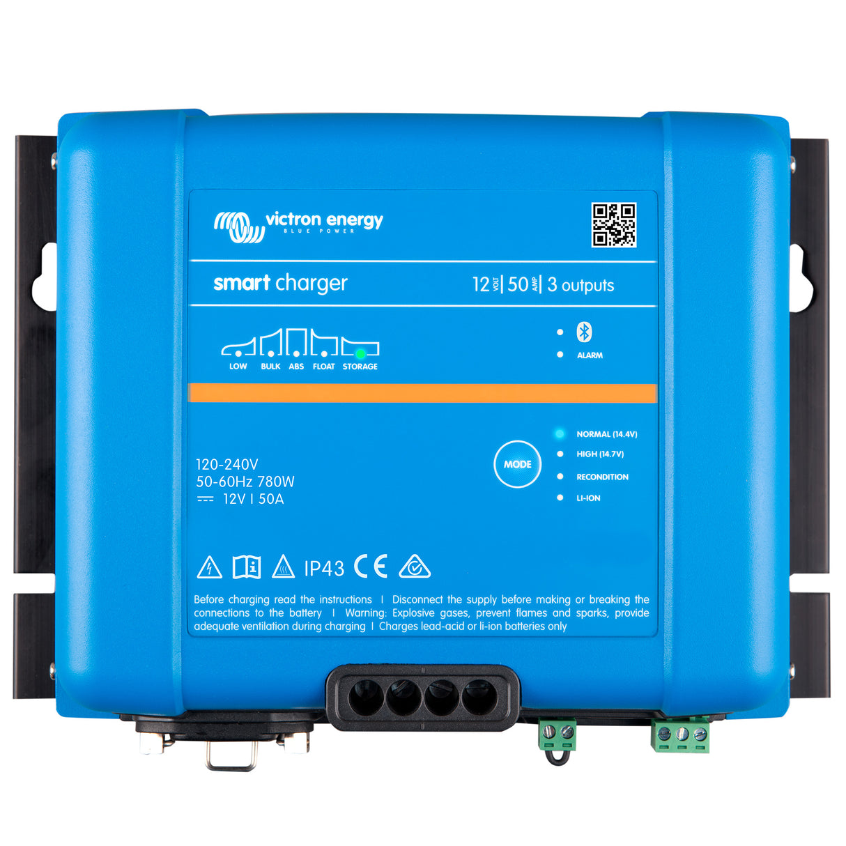 PSC125053095 Victron Smart IP43 Charger 12/50(3) 120-240V (top)