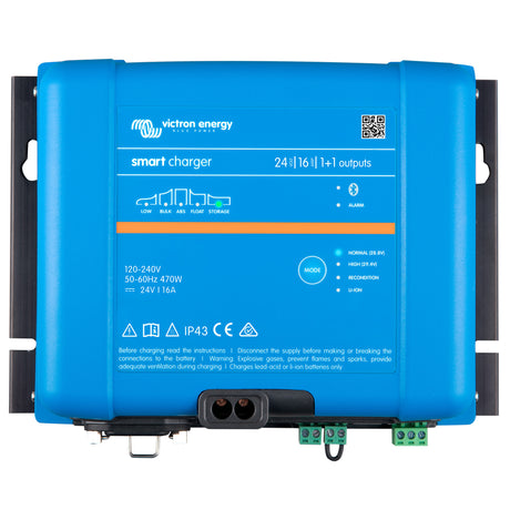 PSC242553095 Victron Smart IP43 Charger 24/16(1+1) 120-240V (top)