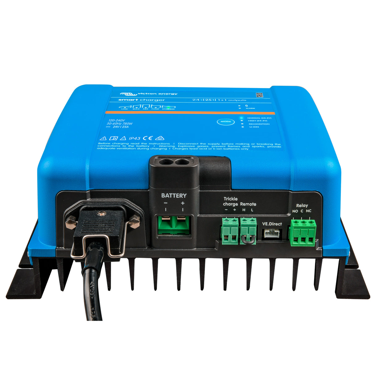 PSC242551095 Victron Smart IP43 Charger 24/25(1+1) 120-240V (front)
