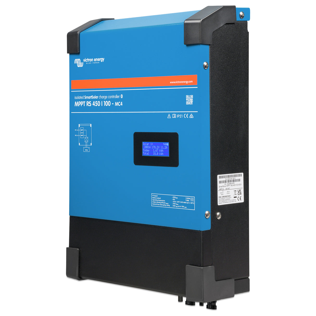 Régulateur de charge solaire SmartSolar MPPT RS 450/100-MC4 de Victron Energy  | SCC145110512