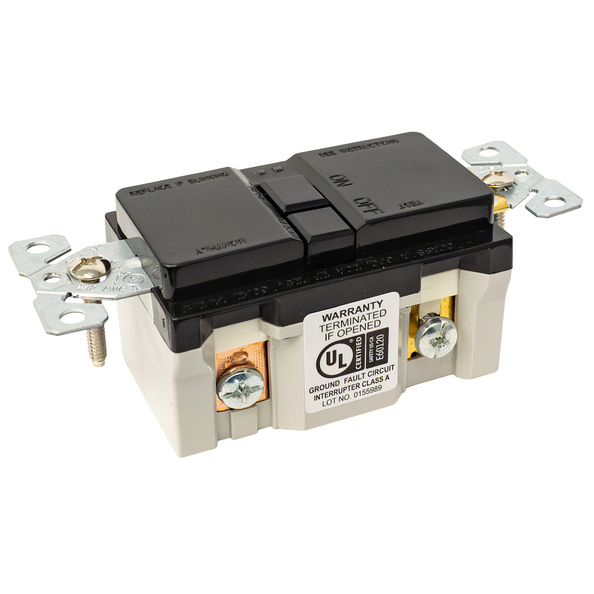 Eaton Blankface GFCI, Self-test, #14 - 10 AWG, 20A-125V AC | SGFD20BK
