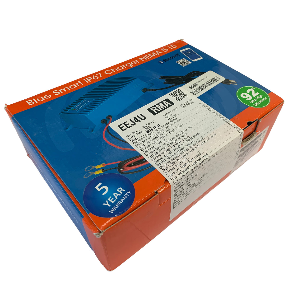 Open Box - Victron Energy Blue Smart IP67 Waterproof Charger 12V/25 120V NEMA 5-15 | BPC122547106 - #EEJ4U