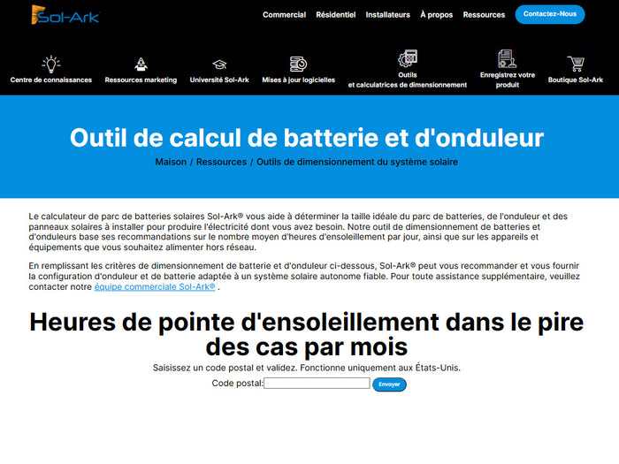 Calculateur de batteries et onduleur solaires