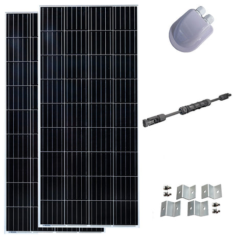 2 X 200W GMA solar panel with gland, bracket and MC4 inline fuse for RV