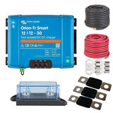 RV Alternator battery charging kit including DC-DC charger, wires, lugs, mega fuse and fuse holder