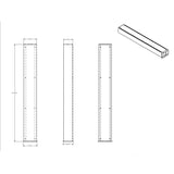 EV charging station rectangular Pedestal technical draw