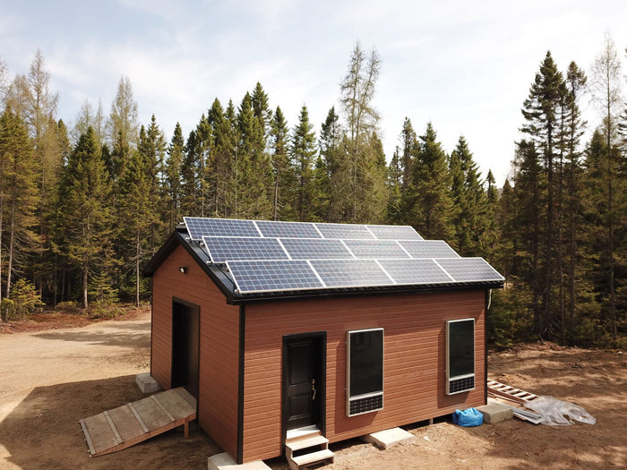 Doncaster Solar Panels on a Off-Grid Cabin - side view