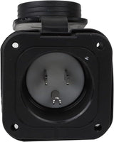 Nema 5-15P 15-Amp 125V Flanged Power Inlet with Waterproof Cover, 2 Pole, 3-Wire
