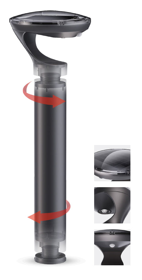 Solar bollard screw installation