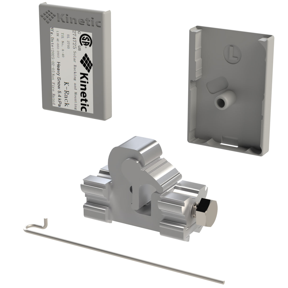 Kinetic KECH8-MM Mill Finished Hidden End Clamp for solar panel