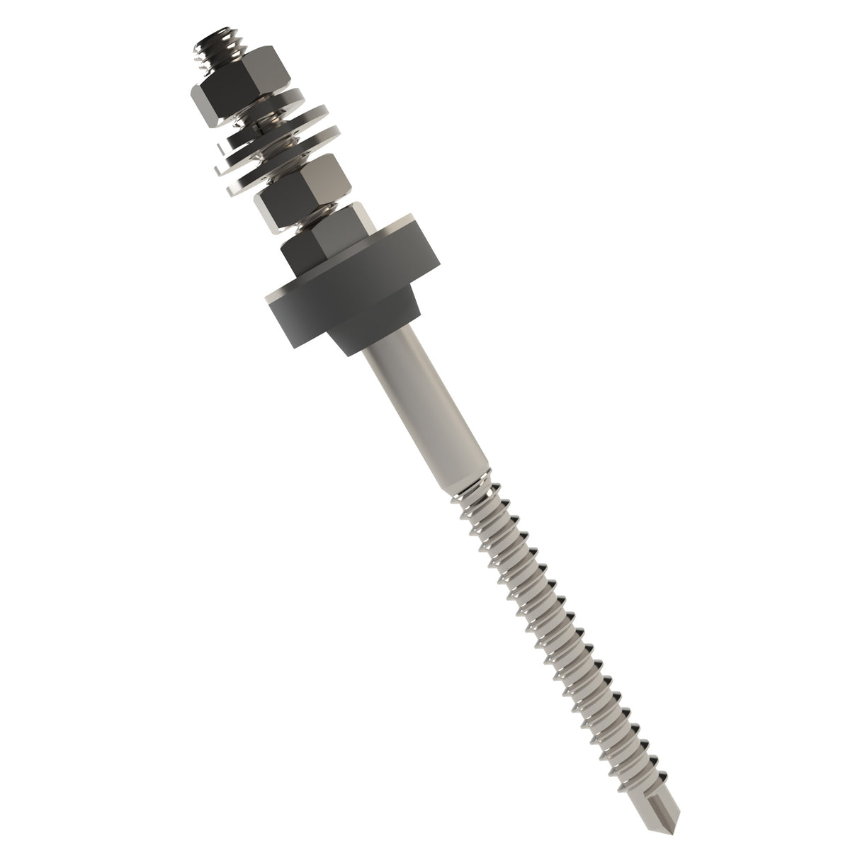 Kinetic KHHB-4 Hanger bolt to fix solar panel on roof - 3D view