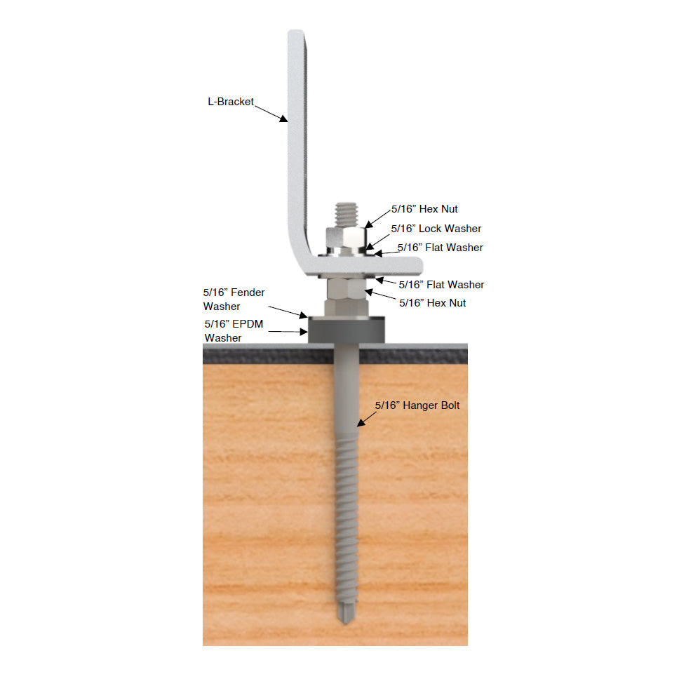 Kinetic KHHB-4 Hanger bolt to fix solar panel on roof - schema