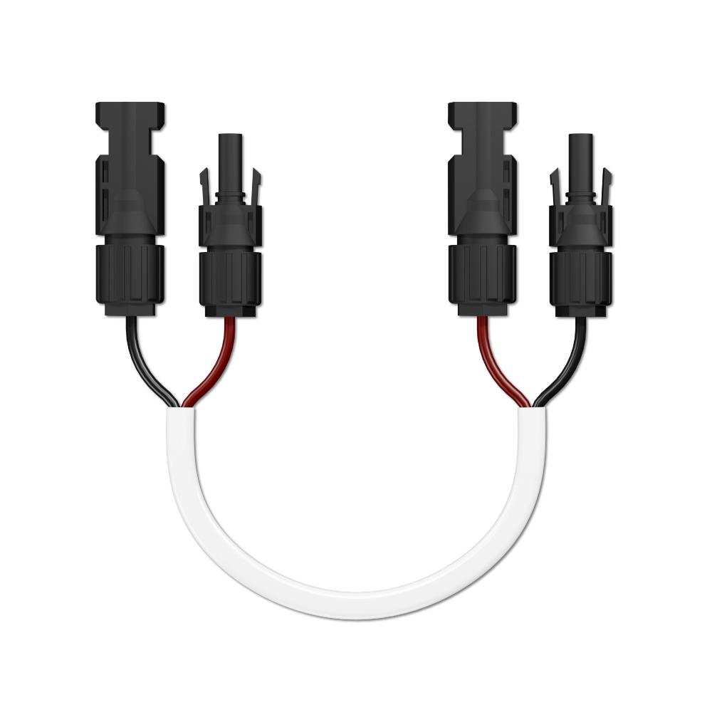 Câble #10 AWG, 2 conducteurs, Blanc, 5 Pieds, connecteurs Compatible MC4/Compatible MC4, usage BOAT