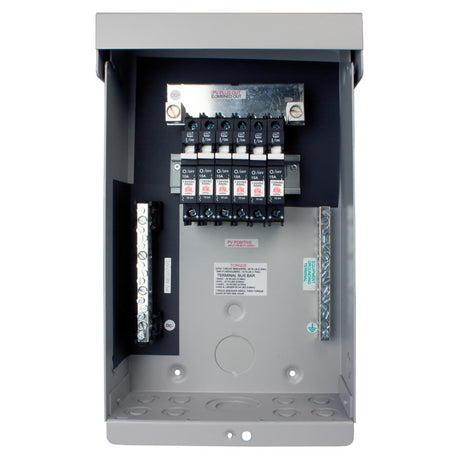 Inside view of Midnite solar MNPV6 solar combiner box with dc breaker