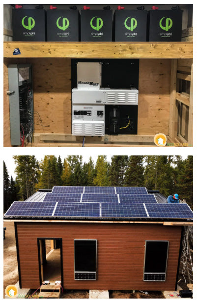 Off-Grid Solar cabine with lithium batteries and Magnum inverter