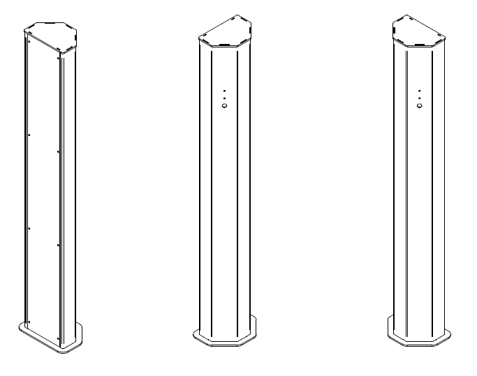 Aluminum angular pedestal for EV charging station