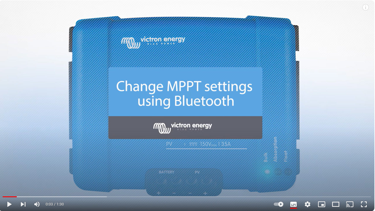 Victron SmartSolar - change MPPT setting using bluetooth video cover