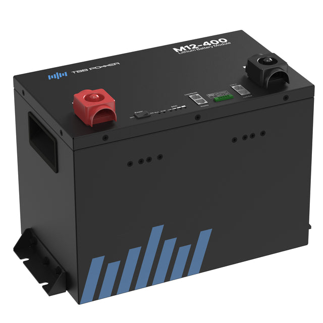 TBB Power M12-400 Lithium LieFEPO4 12v 400Ah battery - left